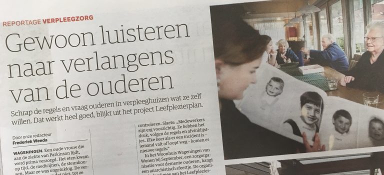 Reportage Leefplezierplan in NRC